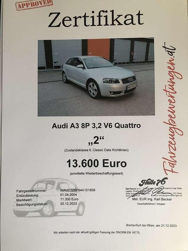 Gebraucht Audi A3 Ambition 250 PS (183 kW) 2004 Kleinwagen