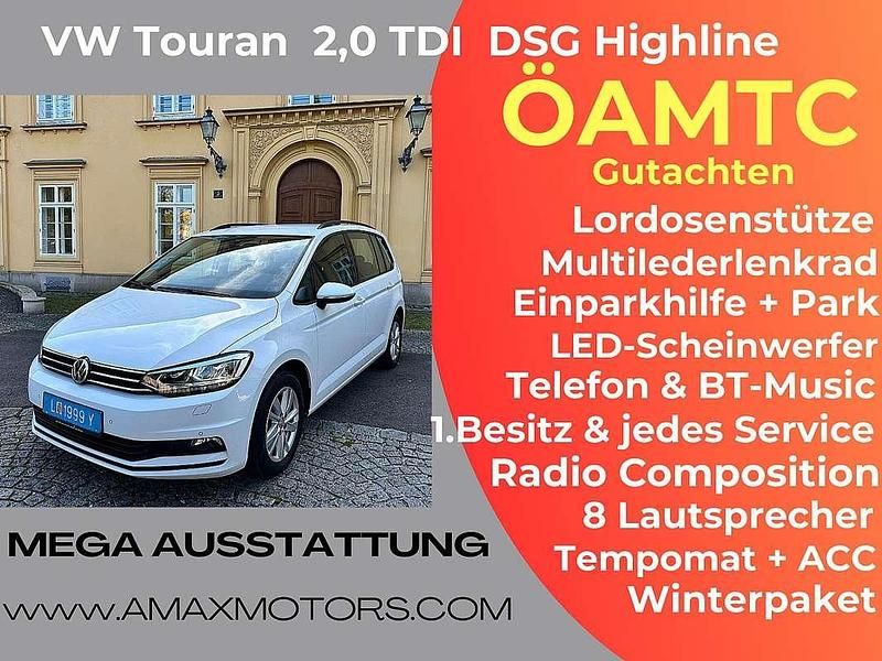 Weiß Gebraucht 2020 VW Touran Highline Van / Kleinbus | € 17.990 (Guter Preis) - Bild 1/4