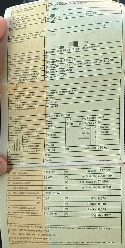 Gebraucht Citroën Jumper 84 PS (61 kW) 2003 Grau Van / Kleinbus