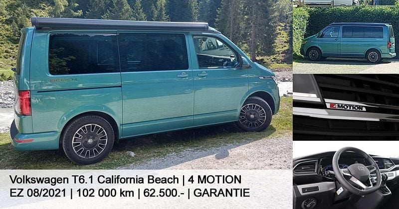 Grün Gebraucht 2021 VW California Beach Van | € 62.500 (Superpreis) - Bild 1/4