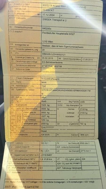 Gebraucht MAN TGE 140 PS (102 kW) 2019 Van