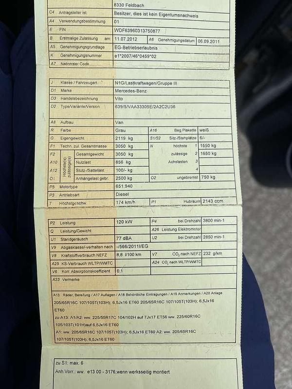 Gebraucht 2012 Mercedes Vito Kombi | € 10.050 (Guter Preis) - Bild 1/4