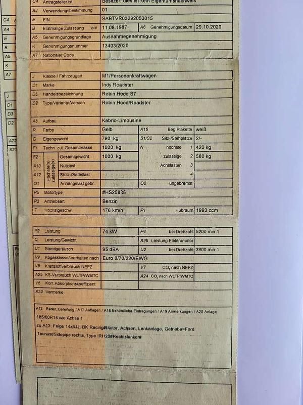 Gebraucht Lotus Super Seven 101 PS (74 kW) 1987 Gelb Cabrio