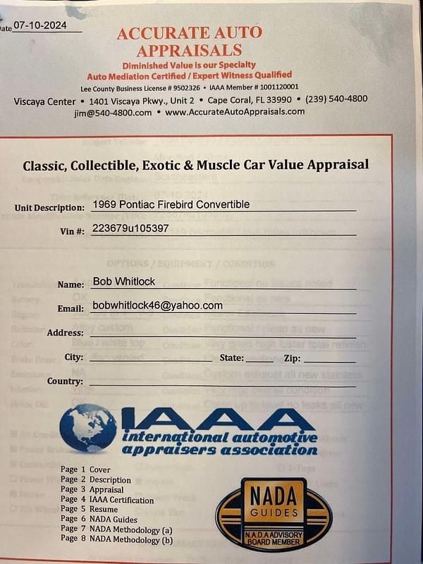 Gebraucht Pontiac Firebird 269 PS (197 kW) 1969 Hellblau Cabrio