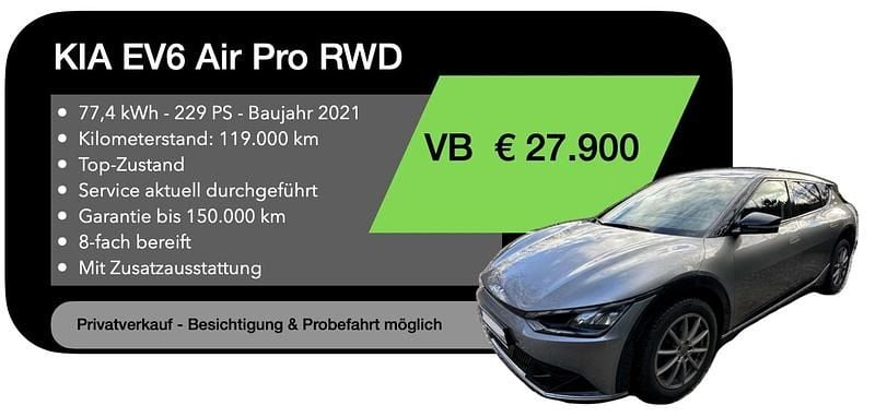 Gebraucht Kia EV6 Air 167 kW (228 PS) 2021 Grau SUV