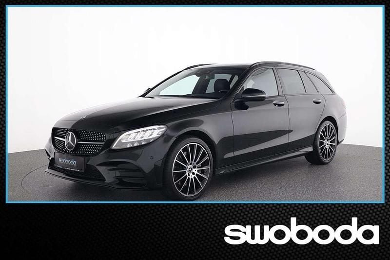 Schwarz Gebraucht 2018 Mercedes C400 AMG line Limousine | € 36.990 - Bild 1/4
