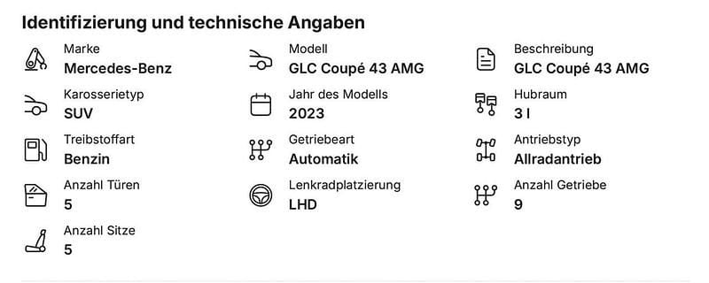 Gebraucht Mercedes GLC43 AMG AMG 390 PS (286 kW) 2022 Schwarz Coupé