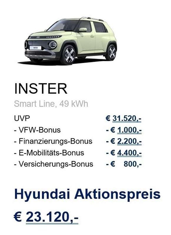 Grün Gebraucht 2025 Hyundai Inster Kleinwagen | € 26.120 (Fairer Preis) - Bild 1/4