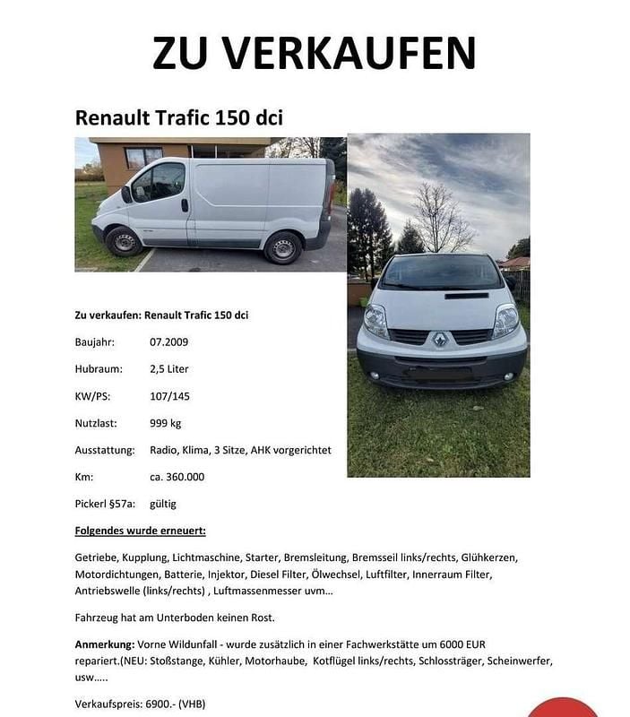 Gebraucht Renault Trafic Expression 145 PS (106 kW) 2008 Van / Kleinbus