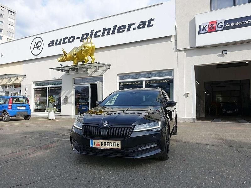 Schwarz Gebraucht 2020 Skoda Superb SportLine Kombi | € 32.990 (Teuer) - Bild 1/4