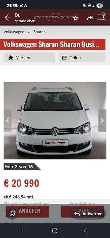Gebraucht 2016 VW Sharan Comfortline Van / Kleinbus | € 20.500 (Guter Preis) - Bild 1/3