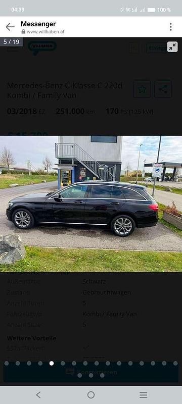 Gebraucht Mercedes C220 170 PS (125 kW) 2018 Schwarz Kombi