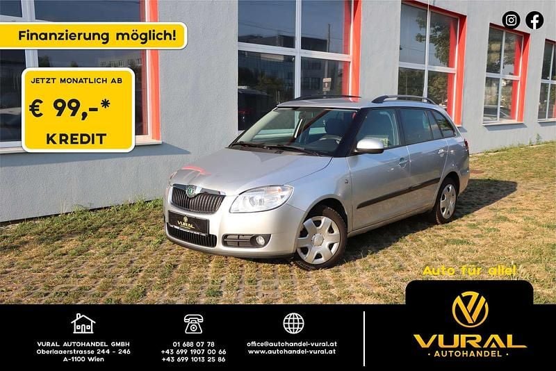 Grau Gebraucht 2009 Skoda Fabia Ambiente Kleinwagen | € 4.890 - Bild 1/4
