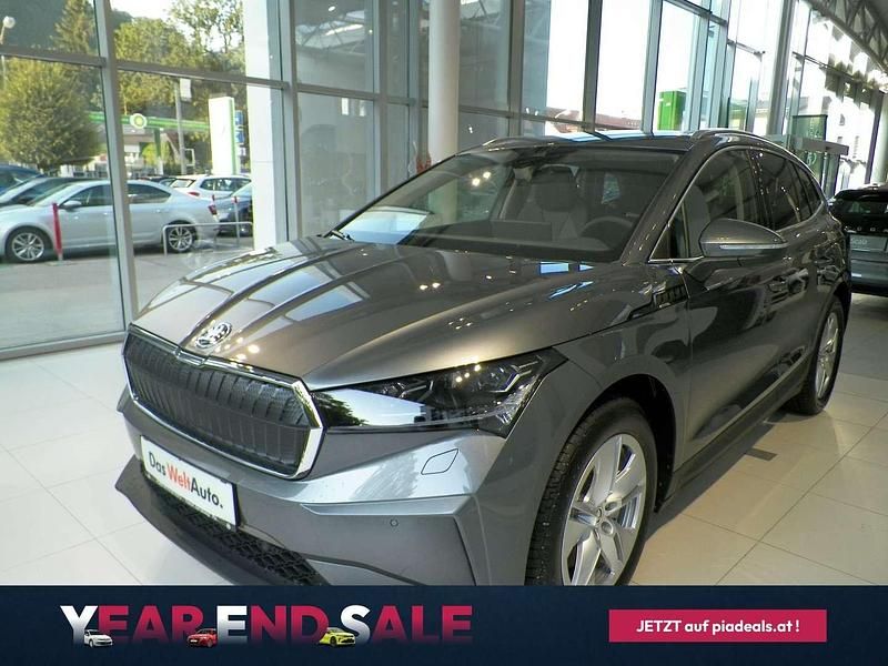 Mittelgrau metallic Gebraucht 2024 Skoda Enyaq iV SUV | € 45.990 - Bild 1/4