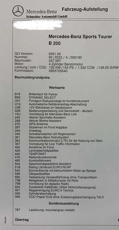 Gebraucht Mercedes B200 163 PS (119 kW) 2019 Van / Kleinbus