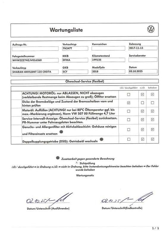 Gebraucht VW Sharan Highline 184 PS (135 kW) 2017 Weiß Van / Kleinbus