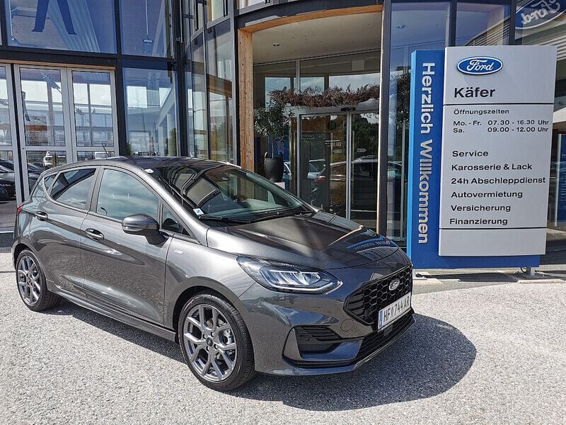 Argatha schwarz metallic Gebraucht 2021 Ford Fiesta ST-Line Kleinwagen | € 22.990 - Bild 1/4