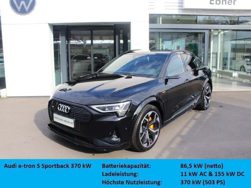 Schwarz metallicperleffektno Gebraucht 2020 Audi e-tron Sportback Sport SUV | € 49.990 (Fairer Preis) - Bild 1/4