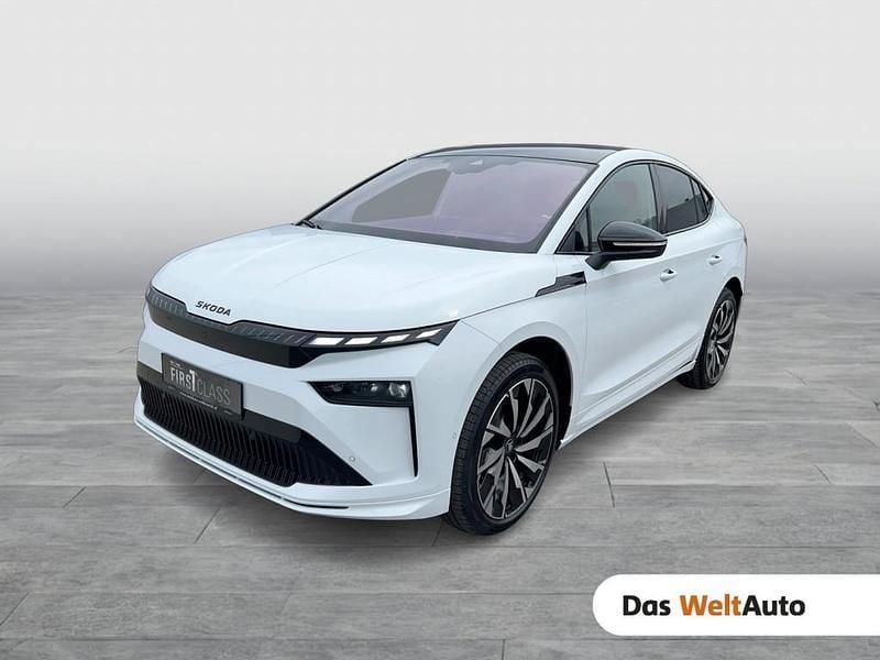 Weiss metallic Gebraucht 2025 Skoda Enyaq iV SportLine SUV | € 53.850 - Bild 1/4