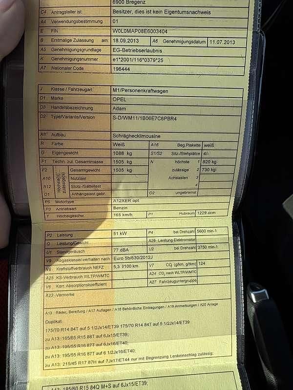 Gebraucht Opel Adam 69 PS (50 kW) 2013 Weiß Kleinwagen