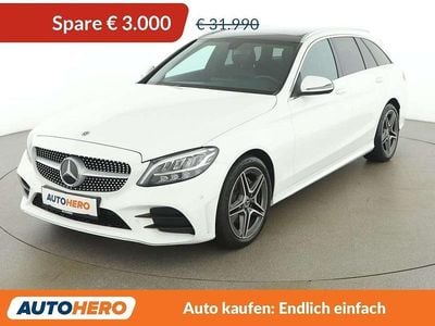 Gebraucht Mercedes C220 AMG line 194 PS (142 kW) 2019 Weiß Kombi