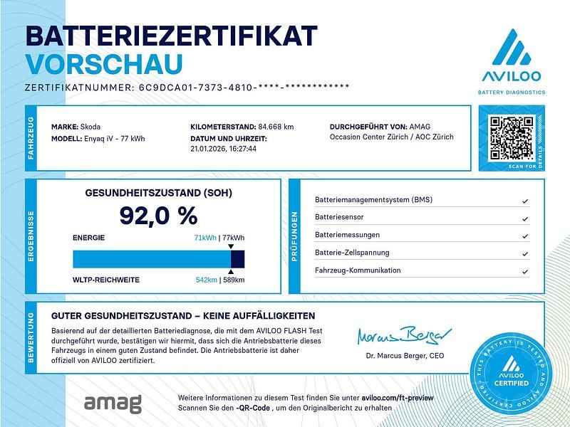 Gebraucht Skoda Enyaq iV 194 kW (265 PS) 2021 Quartz grau, metallic SUV