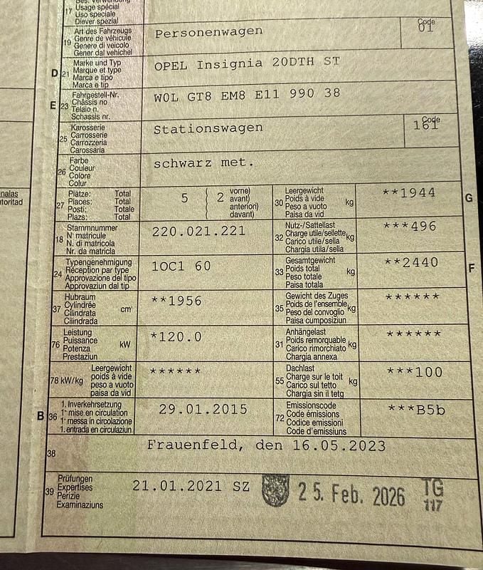 Gebraucht Opel Insignia Sport 163 PS (119 kW) 2015 Kombi