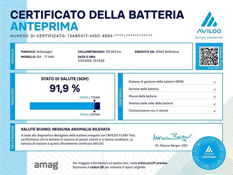 Gebraucht VW ID.4 Pro Performance 150 kW (204 PS) 2022 Bianco ghiacciaio metallizzato SUV