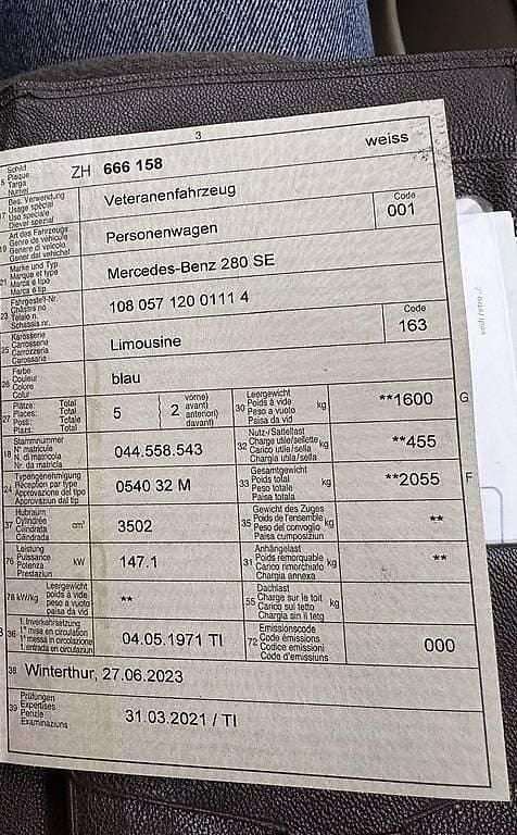 Gebraucht Mercedes 280 SE 200 PS (147 kW) 1971 Limousine