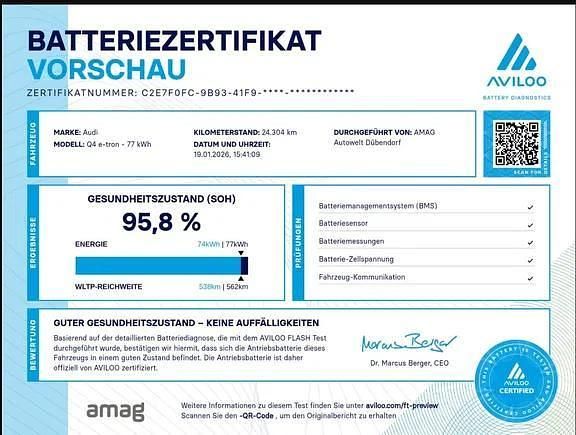 Gebraucht Audi Q4 e-tron Ambiente 150 kW (204 PS) 2023 Gletscherweiss metallic SUV