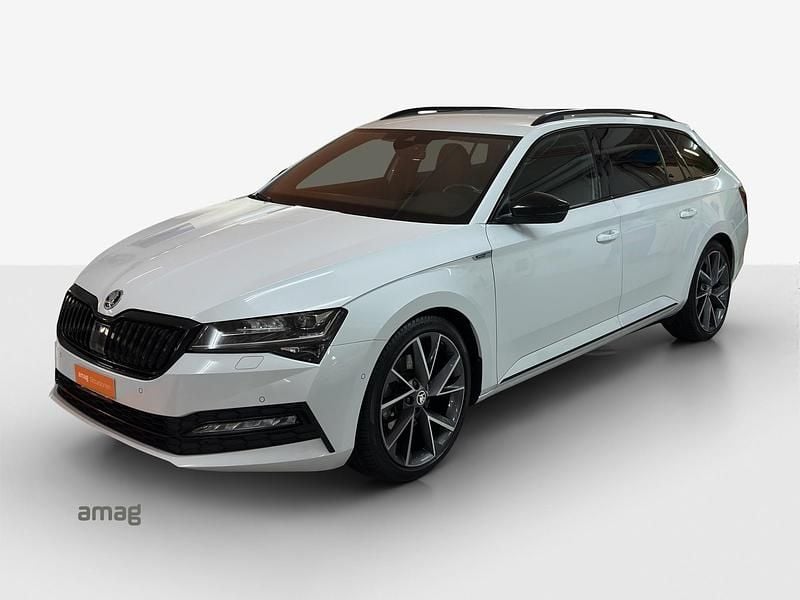 Moon weiss, metallic Gebraucht 2021 Skoda Superb SportLine Kombi | CHF 29’490 (Fairer Preis) - Bild 1/4