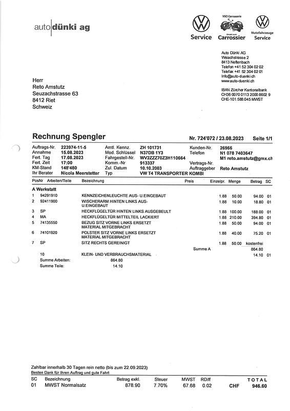 Gebraucht VW T4 102 PS (75 kW) 2003 Van