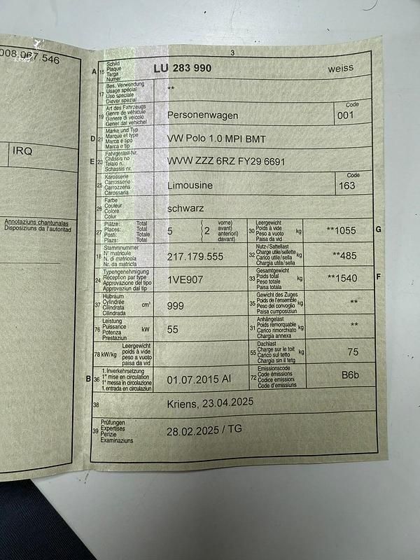 Gebraucht VW Polo Comfortline 75 PS (55 kW) 2015