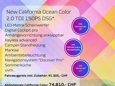 Candyweiss (lb9a) Neu 2025 VW California California Van | CHF 74’810 (Guter Preis)