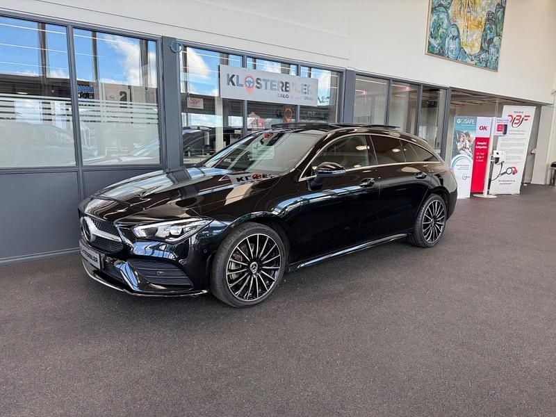 Sortmetal Brugt 2021 Mercedes CLA250e Shooting Brake AMG line Stationcar | 319.700 kr. - Billede 1/4