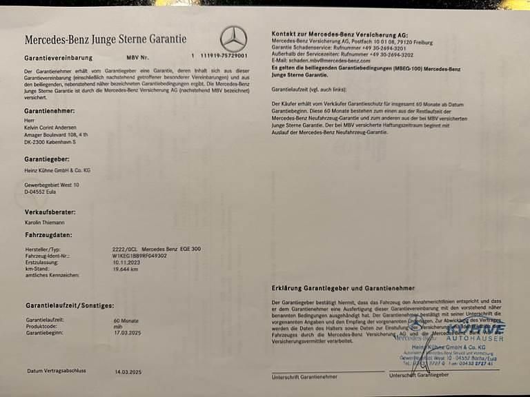 Brugt Mercedes EQE300 AMG 180 kW (245 HK) 2023 Sedan