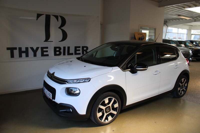 Hvid Brugt 2019 Citroën C3 PureTech Hatchback | 109.900 kr. (Fair pris) - Billede 1/4