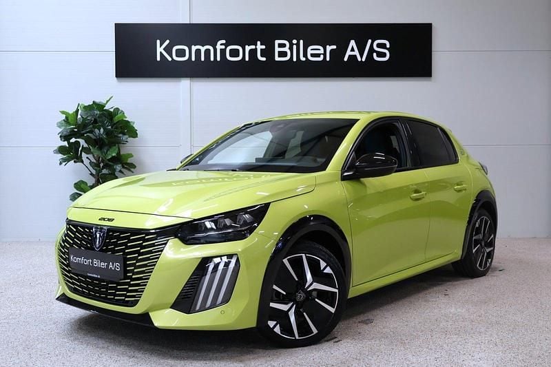 Gul Brugt 2024 Peugeot e-208 GT Hatchback | 174.900 kr. - Billede 1/4
