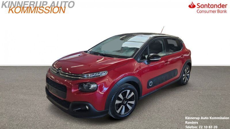 Rød Brugt 2020 Citroën C3 PureTech Hatchback | 69.700 kr. (God pris) - Billede 1/4