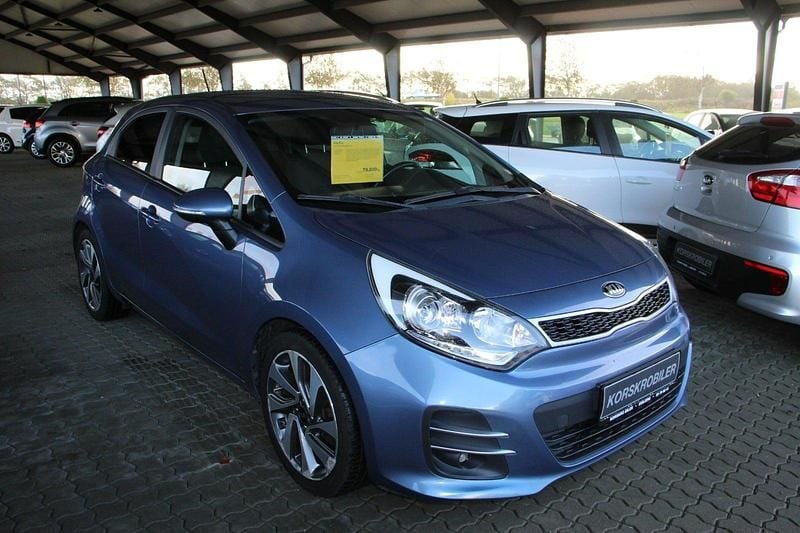 Blåmetal Brugt 2016 Kia Rio Hatchback | 79.800 kr. (Lidt for dyr) - Billede 1/4