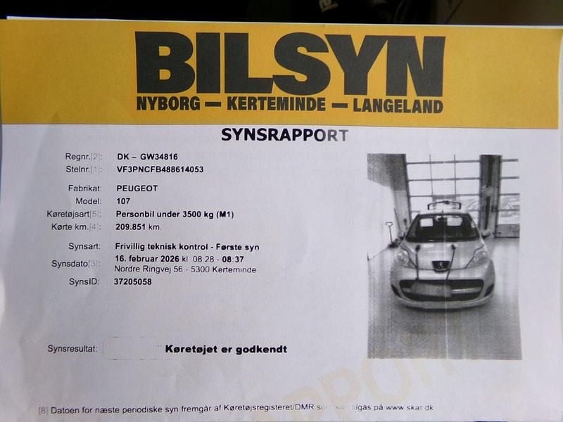 Brugt Peugeot 107 Active 68 HK (50 kW) 2012 Hatchback