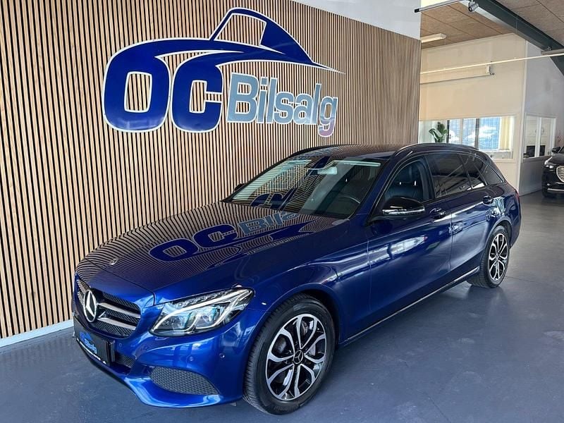 Blåmetal Brugt 2017 Mercedes C350e AMG line Stationcar | 269.800 kr. - Billede 1/4