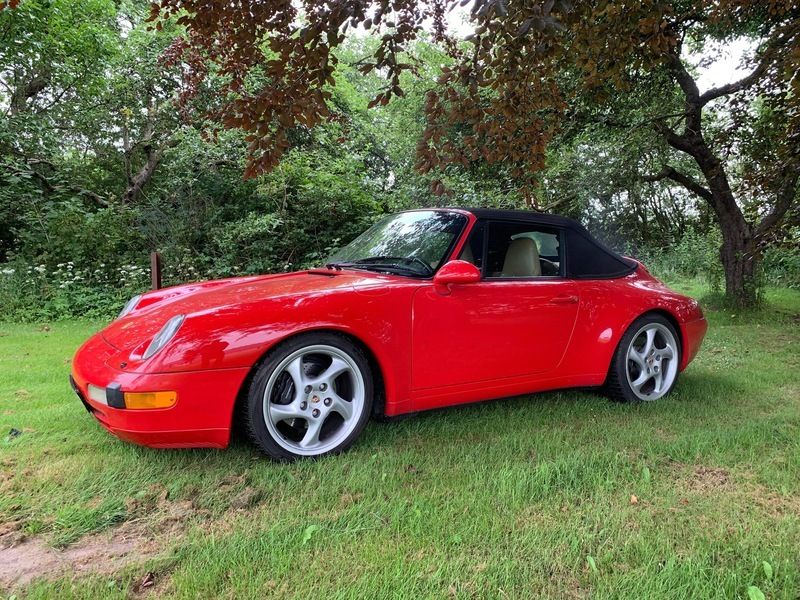 Brugt Porsche 993 286 HK (210 kW) 1995 Rød Cabriolet