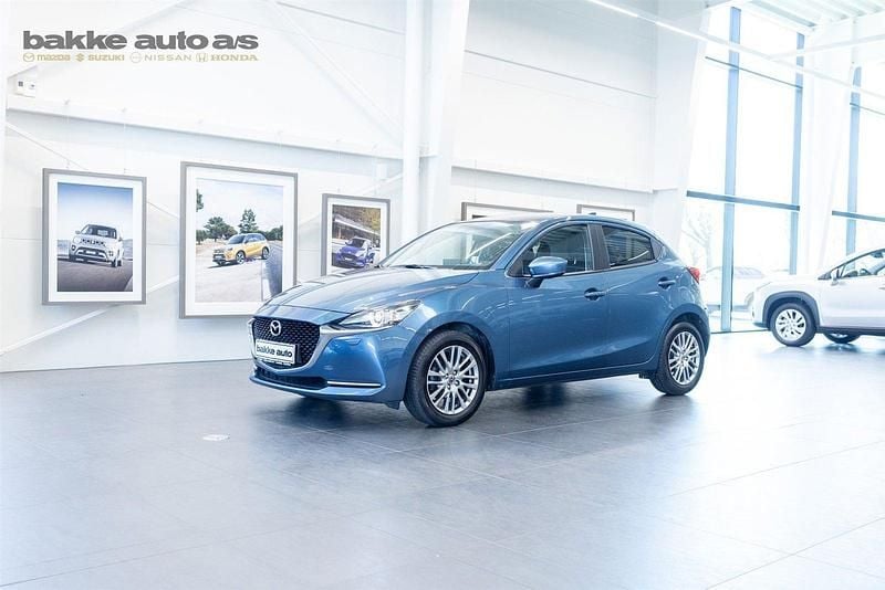 Blåmetal Brugt 2022 Mazda 2 Cosmo Hatchback | 184.900 kr. (Fair pris) - Billede 1/4