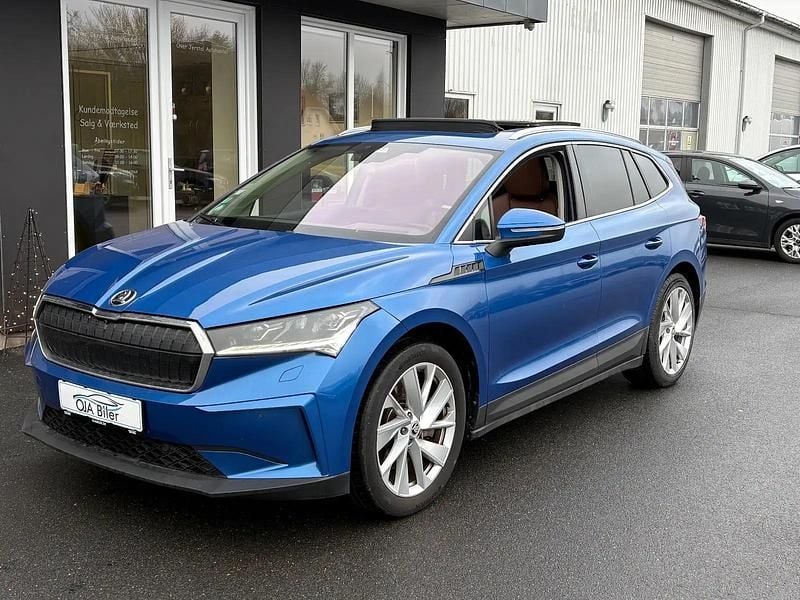 Blåmetal Brugt 2021 Skoda Enyaq iV ecoSuite SUV | 244.900 kr. (Fair pris) - Billede 1/4