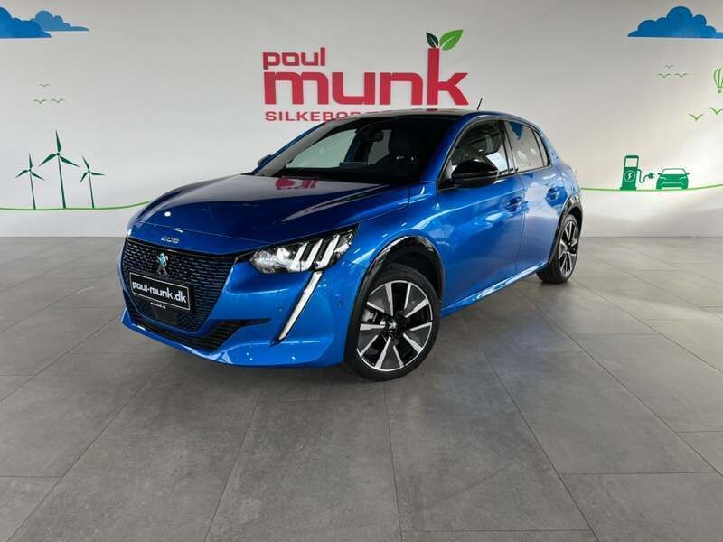 Blåmetal Brugt 2021 Peugeot e-208 GT Hatchback | 149.900 kr. (Fair pris) - Billede 1/4