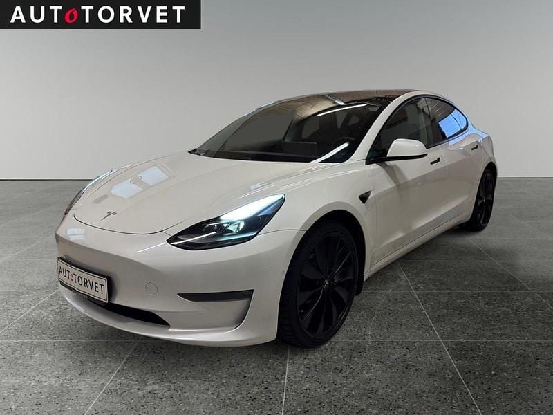Hvidmetal Brugt 2021 Tesla Model 3 Performance Sedan | 179.900 kr. (God pris) - Billede 1/4