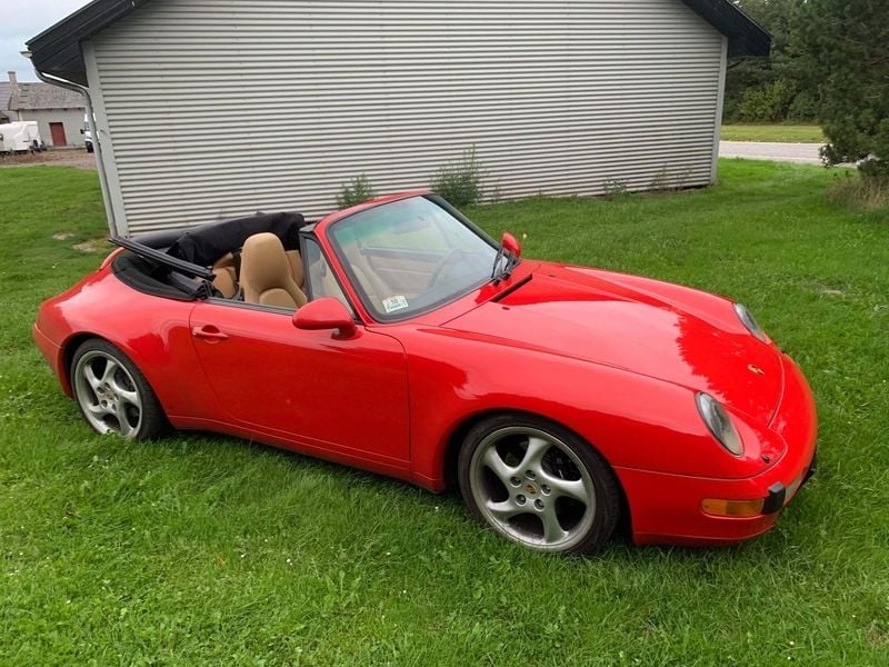 Brugt Porsche 993 286 HK (210 kW) 1995 Rød Cabriolet