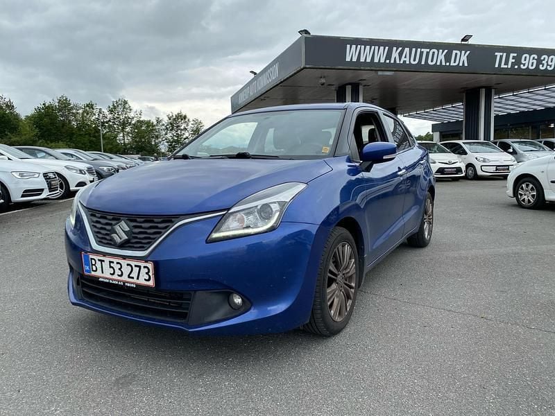 Blå metal Brugt 2017 Suzuki Baleno Exclusive Hatchback | 59.900 kr. (God pris) - Billede 1/4