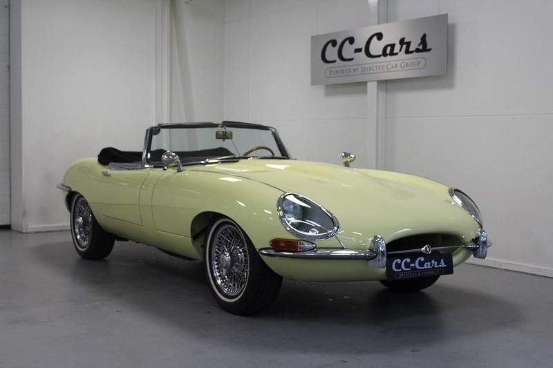 Gul Brugt 1967 Jaguar E-Type S Cabriolet | 899.900 kr. - Billede 1/4